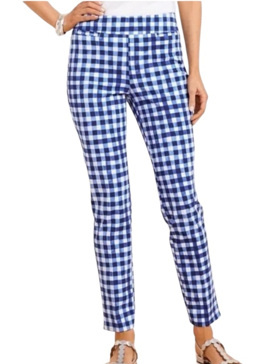 Talbots Pants - TALBOTS Chatham Gingham Ankle Pants in Navy / White Size 8 — SUMMER STAPLE!